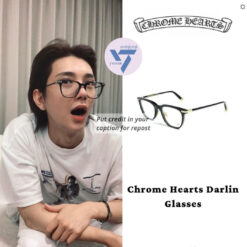 Alternative view of 實拍免運 Chrome Hearts 克羅心 DARLIN BK 經典黑框 鏡框 明星同款 高級板材 純銀銀飾 男生 女生 潮流 穿搭