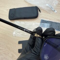 實拍免運 Chrome Hearts 克羅心 DARLIN BK 經典黑框 鏡框 明星同款 高級板材 純銀銀飾 男生 女生 潮流 穿搭:圖片 7