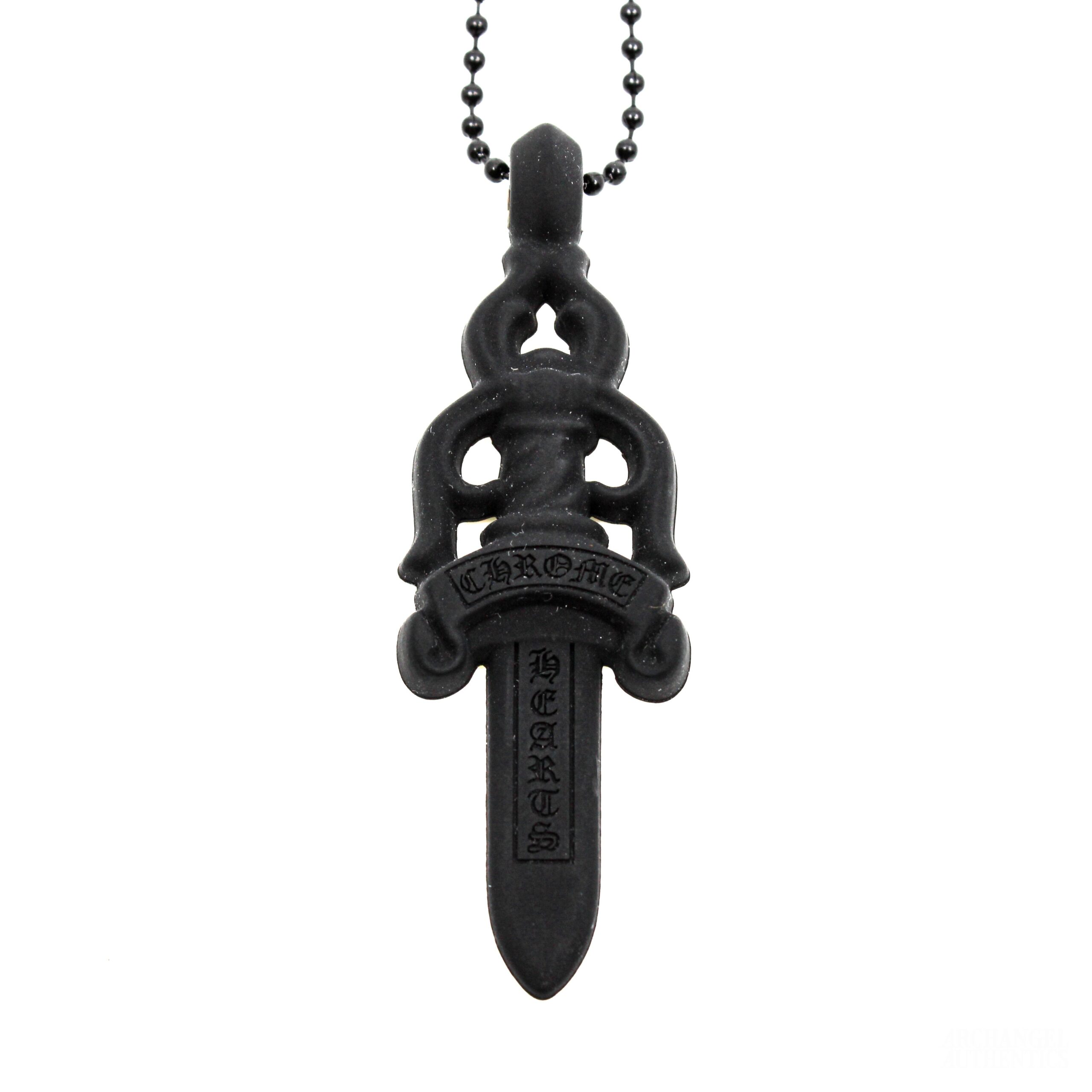 實拍免運 Chrome Hearts CH 克羅心 黑化 Dagger 寶劍 橡膠 矽膠 項鍊