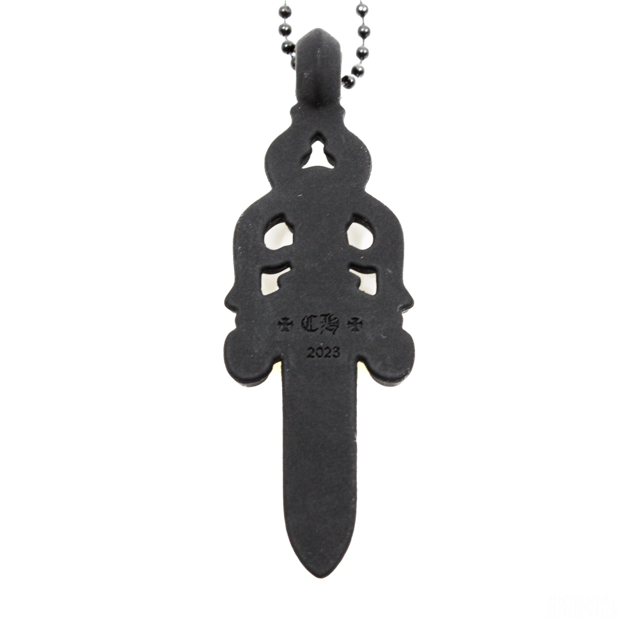 實拍免運 Chrome Hearts CH 克羅心 黑化 Dagger 寶劍 橡膠 矽膠 項鍊:圖片 2
