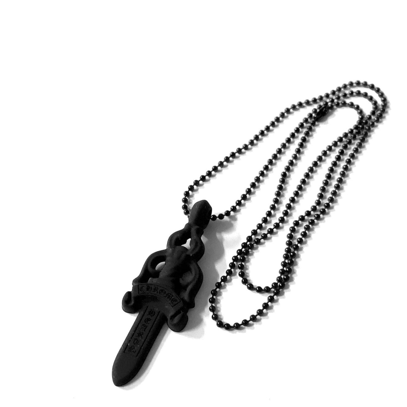 實拍免運 Chrome Hearts CH 克羅心 黑化 Dagger 寶劍 橡膠 矽膠 項鍊:圖片 4