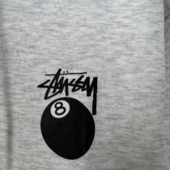 (現貨專區) 實拍免運 Stussy 8 Ball 經典八號球 字母 Logo 刷毛連帽外套 拉鍊外套 潮流男女同款 灰色:圖片 5