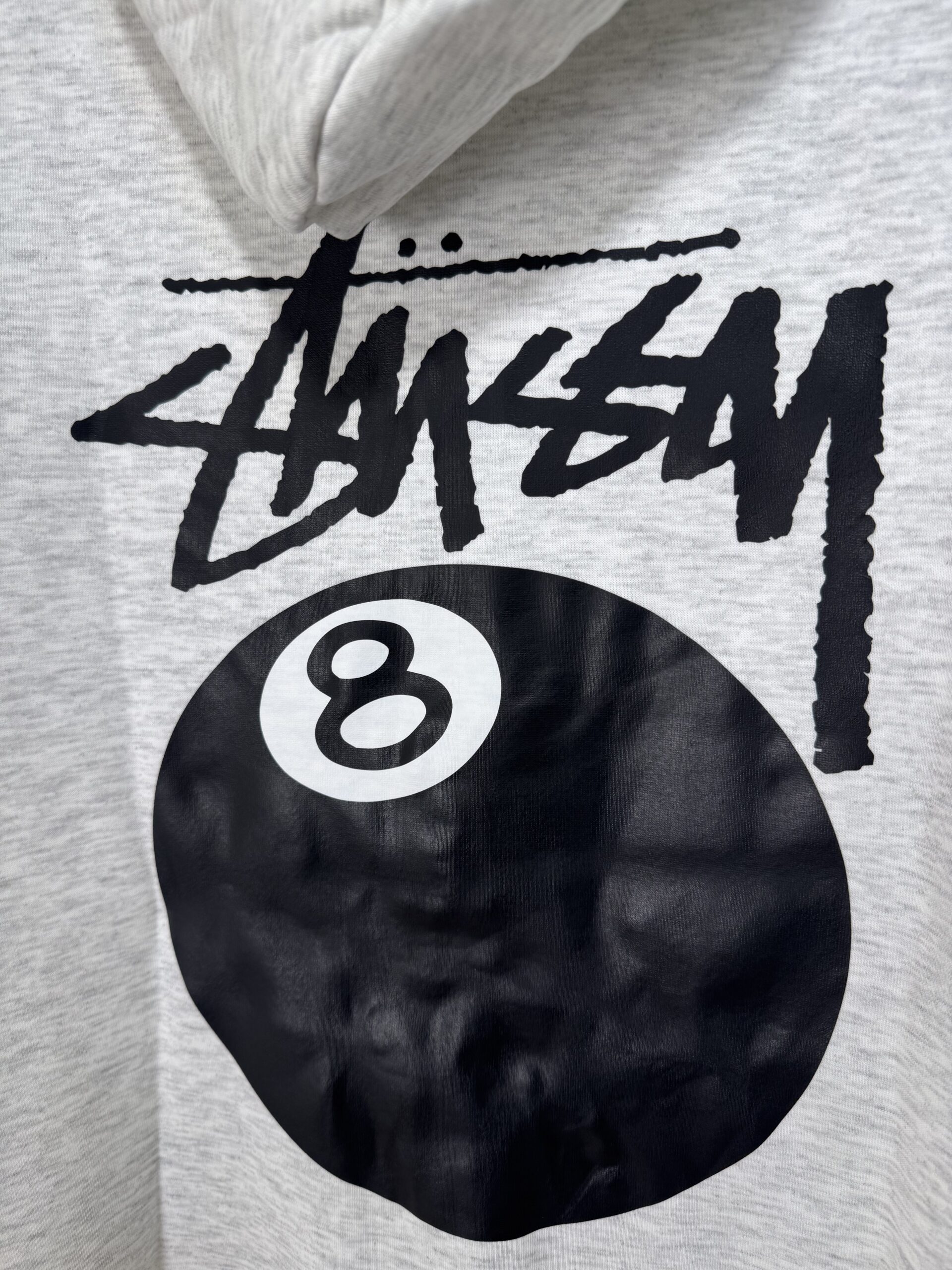 (現貨專區) 實拍免運 Stussy 8 Ball 經典八號球 字母 Logo 刷毛連帽外套 拉鍊外套 潮流男女同款 灰色:圖片 8