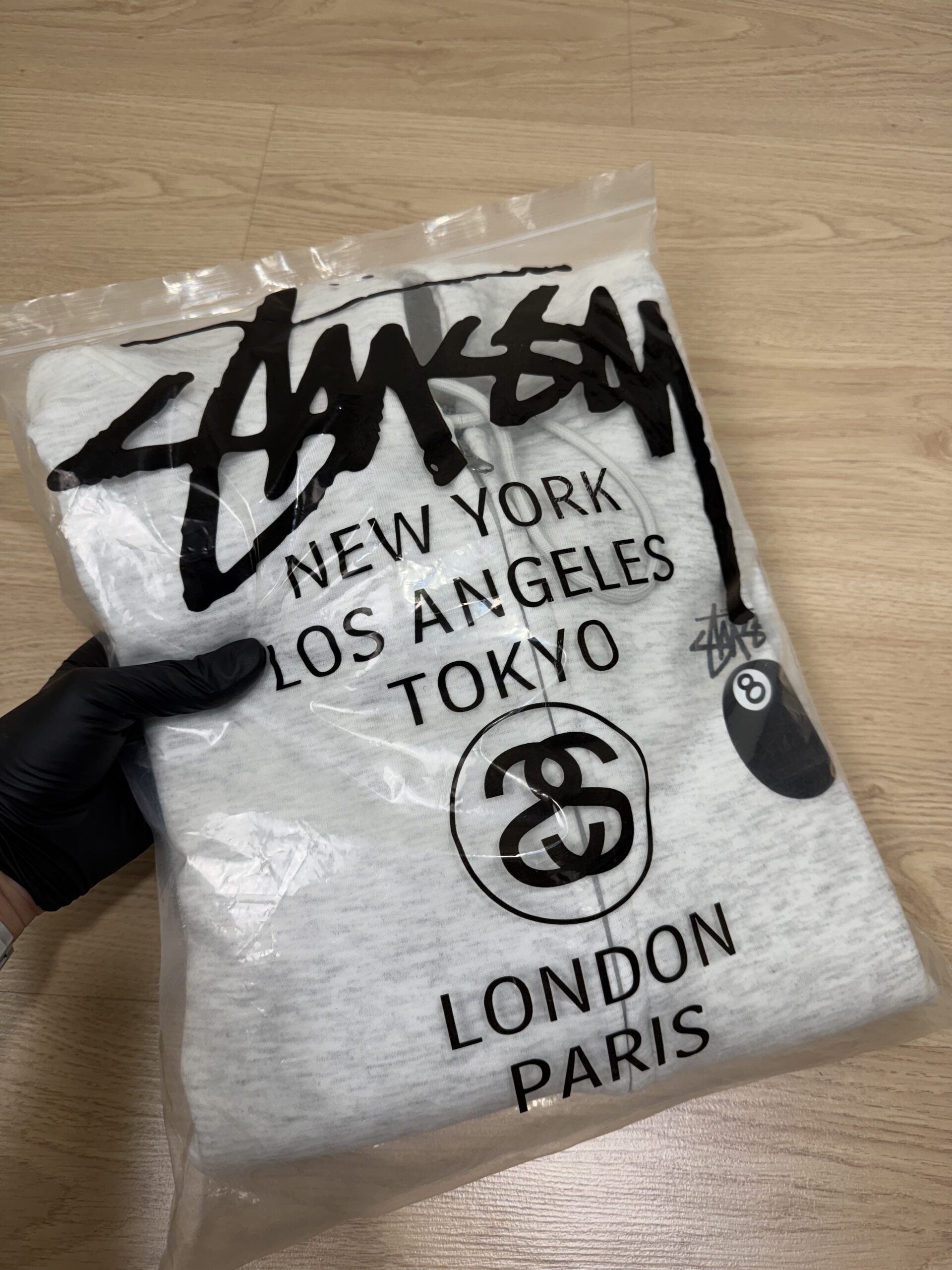 (現貨專區) 實拍免運 Stussy 8 Ball 經典八號球 字母 Logo 刷毛連帽外套 拉鍊外套 潮流男女同款 灰色:圖片 9