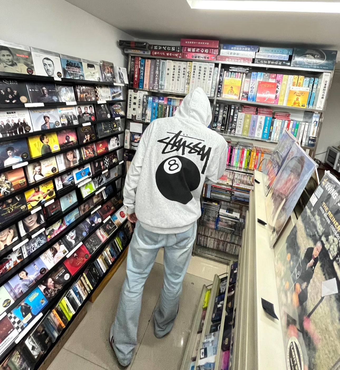 (現貨專區) 實拍免運 Stussy 8 Ball 經典八號球 字母 Logo 刷毛連帽外套 拉鍊外套 潮流男女同款 灰色
