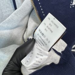 (現貨專區)實拍免運 Louis Vuitton LV 字母標誌拼接老花連帽外套 頂級奢華 休閒 潮流 穿搭 男款 深藍色：圖片 21