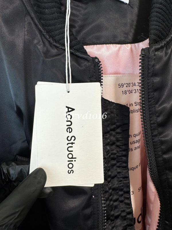 實拍免運 Acne Studios 經典標誌 緞面飛行夾克 飛行外套 男女同款 字母印花 夾克外套 潮流穿搭 質感配件:圖片 12