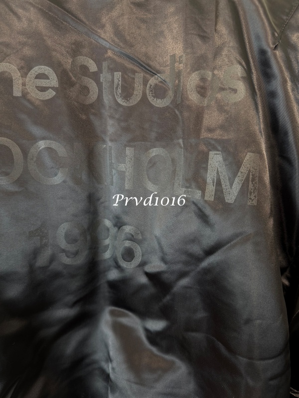 實拍免運 Acne Studios 經典標誌 緞面飛行夾克 飛行外套 男女同款 字母印花 夾克外套 潮流穿搭 質感配件:圖片 16