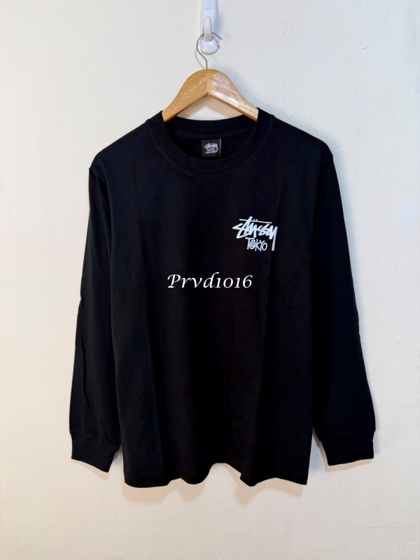 (現貨專區)實拍免運 Stussy TOKYO 東京限定 經典簽名 Logo 字母 長袖T恤 長T 潮流男女同款 黑色:圖片 3