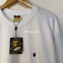 實拍免運 A BATHING APE BAPE 經典小猿人頭 刺繡標 重磅大學T 長袖T恤 美式街頭 潮流穿搭 男款：圖片 7