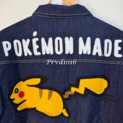 實拍免運 HUMAN MADE x Pokemon 皮卡丘 聯名款 刺繡工裝 丹寧外套 美式復古 潮流穿搭 男女同款:圖片 16