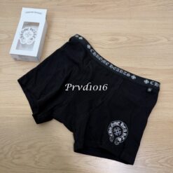 實拍免運 Chrome Hearts 克羅心 經典字母腰頭 交叉馬蹄印花 潮流平口褲 內褲 男生 質感內著：圖片 3