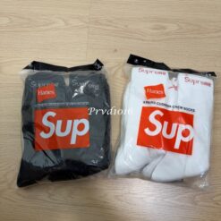 實拍免運 Supreme x Hanes Crew Socks 中筒襪 經典款 潮流 穿搭 街頭男女素色長襪:圖片 3
