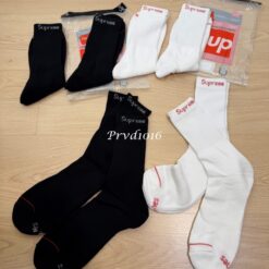 實拍免運 Supreme x Hanes Crew Socks 中筒襪 經典款 潮流 穿搭 街頭男女素色長襪:圖片 4