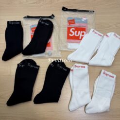 實拍免運 Supreme x Hanes Crew Socks 中筒襪 經典款 潮流 穿搭 街頭男女素色長襪:圖片 10