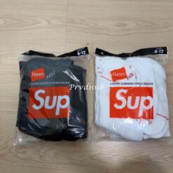 實拍免運 Supreme x Hanes Crew Socks 中筒襪 經典款 潮流 穿搭 街頭男女素色長襪:圖片 11