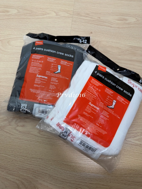 實拍免運 Supreme x Hanes Crew Socks 中筒襪 經典款 潮流 穿搭 街頭男女素色長襪:圖片 12
