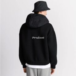(現貨專區)實拍免運 Dior 經典老花 Oblique 壓花拼接 針織連帽外套 奢華老錢風 高級街頭 潮流穿搭 男女同款：圖片 5