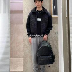 (現貨專區)實拍免運 Dior 經典老花 Oblique 壓花拼接 針織連帽外套 奢華老錢風 高級街頭 潮流穿搭 男女同款：圖片 6
