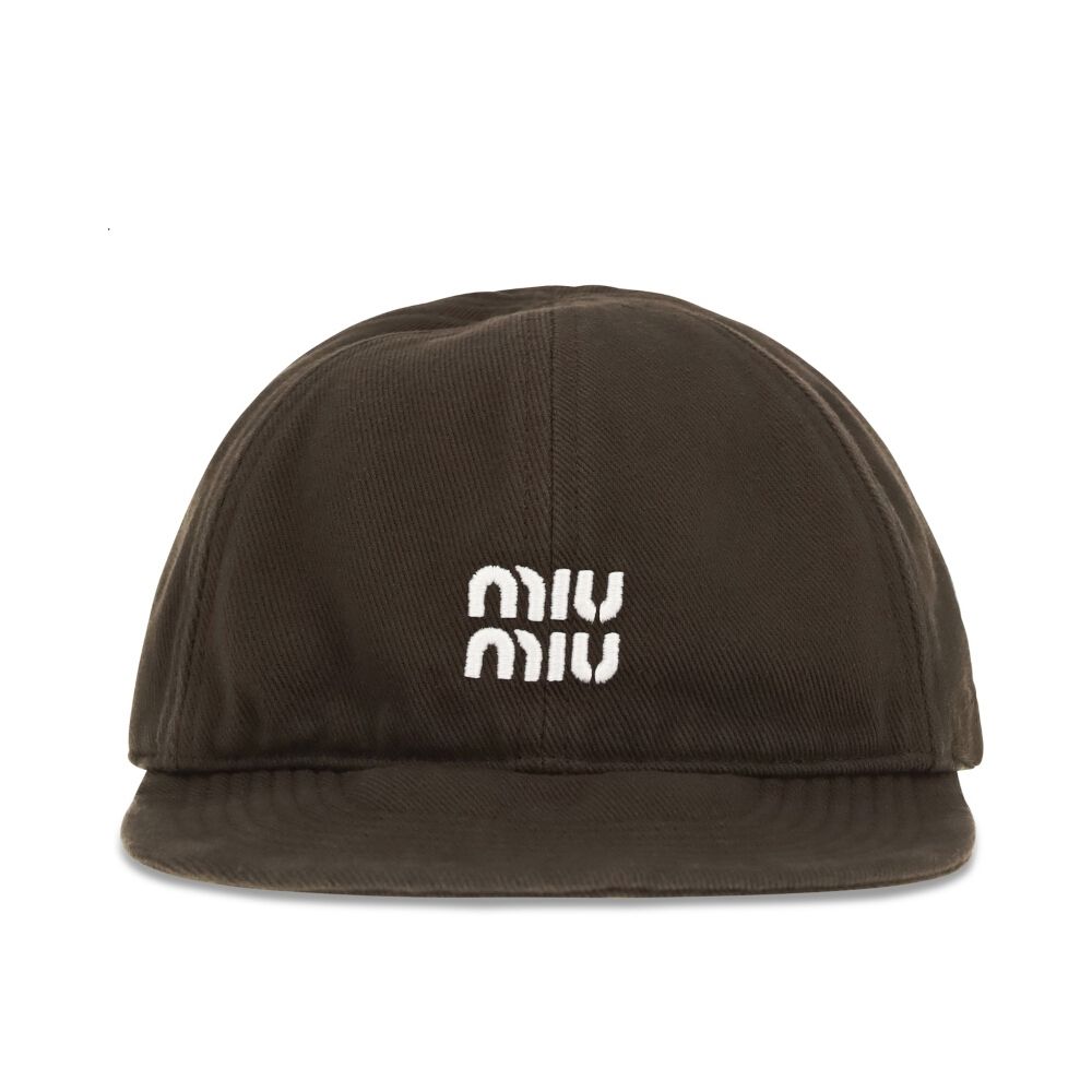實拍免運 Miu Miu 經典刺繡LOGO 復古短簷棒球帽 男女同款 百搭老帽 潮流穿搭 遮陽帽 鴨舌帽 街頭質感 質感配件:圖片 3