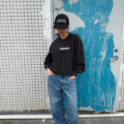 實拍免運 Supreme 25FW Washed Box Logo Crewneck 水洗 經典 盒標 衛衣 長袖大學T 男女同款 黑灰白紅深藍：圖片 3