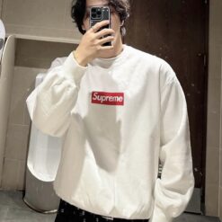 Alternative view of 實拍免運 Supreme 25FW Washed Box Logo Crewneck 水洗 經典 盒標 衛衣 長袖大學T 男女同款 黑灰白紅深藍