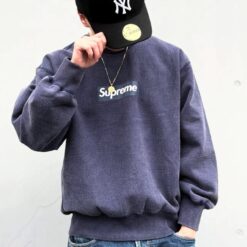 實拍免運 Supreme 25FW Washed Box Logo Crewneck 水洗 經典 盒標 衛衣 長袖大學T 男女同款 黑灰白紅深藍：圖片 5