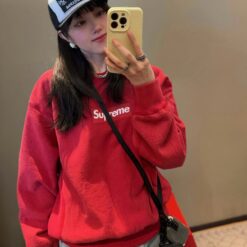 實拍免運 Supreme 25FW Washed Box Logo Crewneck 水洗 經典 盒標 衛衣 長袖大學T 男女同款 黑灰白紅深藍：圖片 8