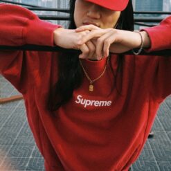 實拍免運 Supreme 25FW Washed Box Logo Crewneck 水洗 經典 盒標 衛衣 長袖大學T 男女同款 黑灰白紅深藍：圖片 4