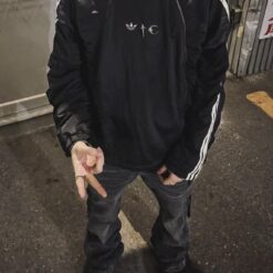 實拍免運 Adidas Originals x Thug Club TC 聯名款 側拉鍊 立領風衣外套 男款 黑色 灰色 潮流 街頭 穿搭 戶外
