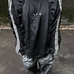 Alternative view of 實拍免運 Adidas Originals x Thug Club TC 聯名款 側拉鍊 立領風衣外套 男款 黑色 灰色 潮流 街頭 穿搭 戶外