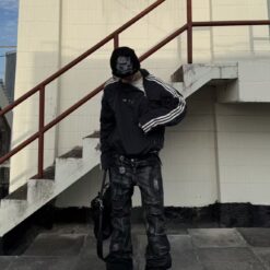 實拍免運 Adidas Originals x Thug Club TC 聯名款 側拉鍊 立領風衣外套 男款 黑色 灰色 潮流 街頭 穿搭 戶外：圖片 4