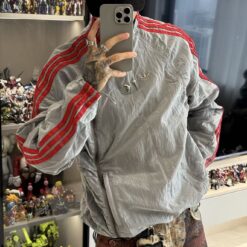 實拍免運 Adidas Originals x Thug Club TC 聯名款 側拉鍊 立領風衣外套 男款 黑色 灰色 潮流 街頭 穿搭 戶外：圖片 5