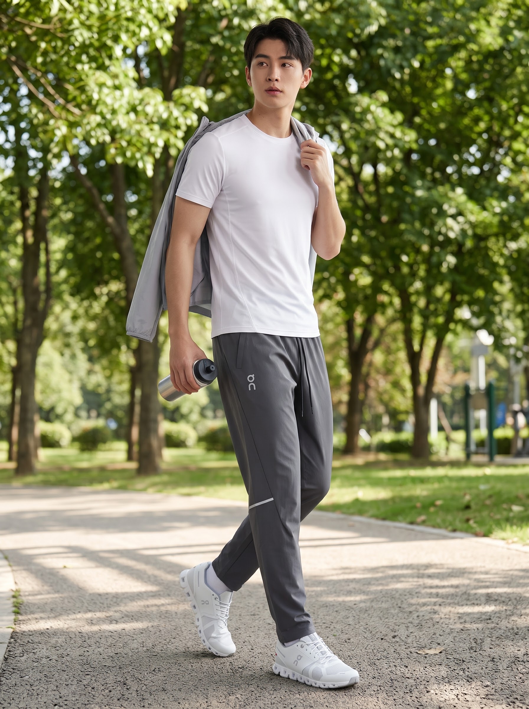 實拍免運 On Running Weather Pants 瑞士機能 輕量防風束口長褲 男款 灰色 跑步 訓練 城市機能 穿搭 戶外:圖片 2