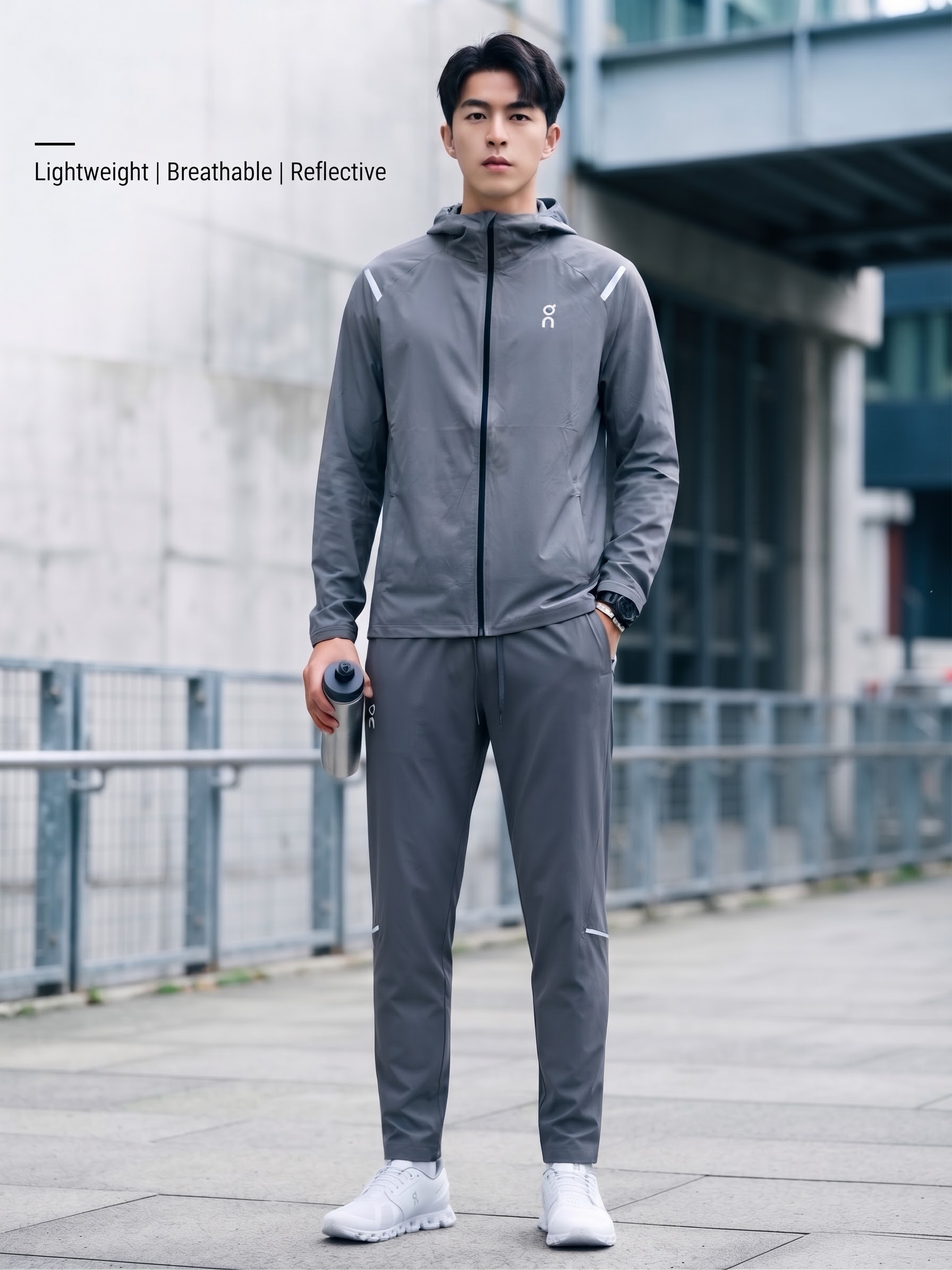 實拍免運 On Running Weather Pants 瑞士機能 輕量防風束口長褲 男款 灰色 跑步 訓練 城市機能 穿搭 戶外:圖片 4