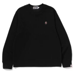 實拍免運 A BATHING APE BAPE 經典小猿人頭 刺繡標 重磅大學T 長袖T恤 美式街頭 潮流穿搭 男款：圖片 5