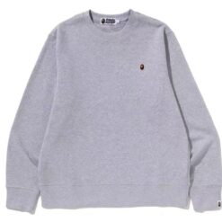 實拍免運 A BATHING APE BAPE 經典小猿人頭 刺繡標 重磅大學T 長袖T恤 美式街頭 潮流穿搭 男款：圖片 4