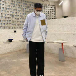 (現貨專區)實拍免運 Loewe 羅意威 胸口小牛皮條紋襯衫 質感奢華 高級感 穿搭 男款 藍白條紋:圖片 4