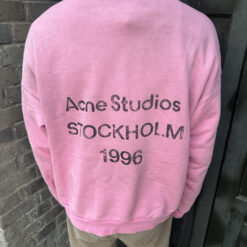實拍免運 Acne Studios 1996 字母印花 手工噴砂做舊 質感連帽T恤 慵懶風 美式街頭 潮流穿搭 男女同款：圖片 11