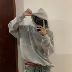 實拍免運 Acne Studios 1996 字母印花 手工噴砂做舊 質感連帽T恤 慵懶風 美式街頭 潮流穿搭 男女同款：圖片 6
