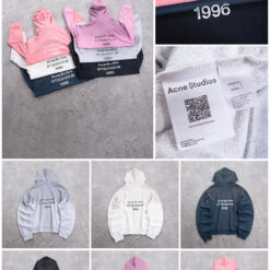 Alternative view of 實拍免運 Acne Studios 1996 字母印花 手工噴砂做舊 質感連帽T恤 慵懶風 美式街頭 潮流穿搭 男女同款
