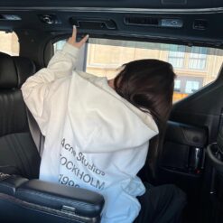 實拍免運 Acne Studios 1996 字母印花 手工噴砂做舊 質感連帽T恤 慵懶風 美式街頭 潮流穿搭 男女同款：圖片 10