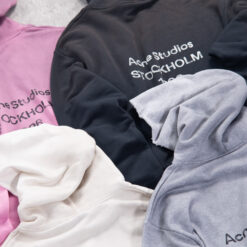 實拍免運 Acne Studios 1996 字母印花 手工噴砂做舊 質感連帽T恤 慵懶風 美式街頭 潮流穿搭 男女同款：圖片 4